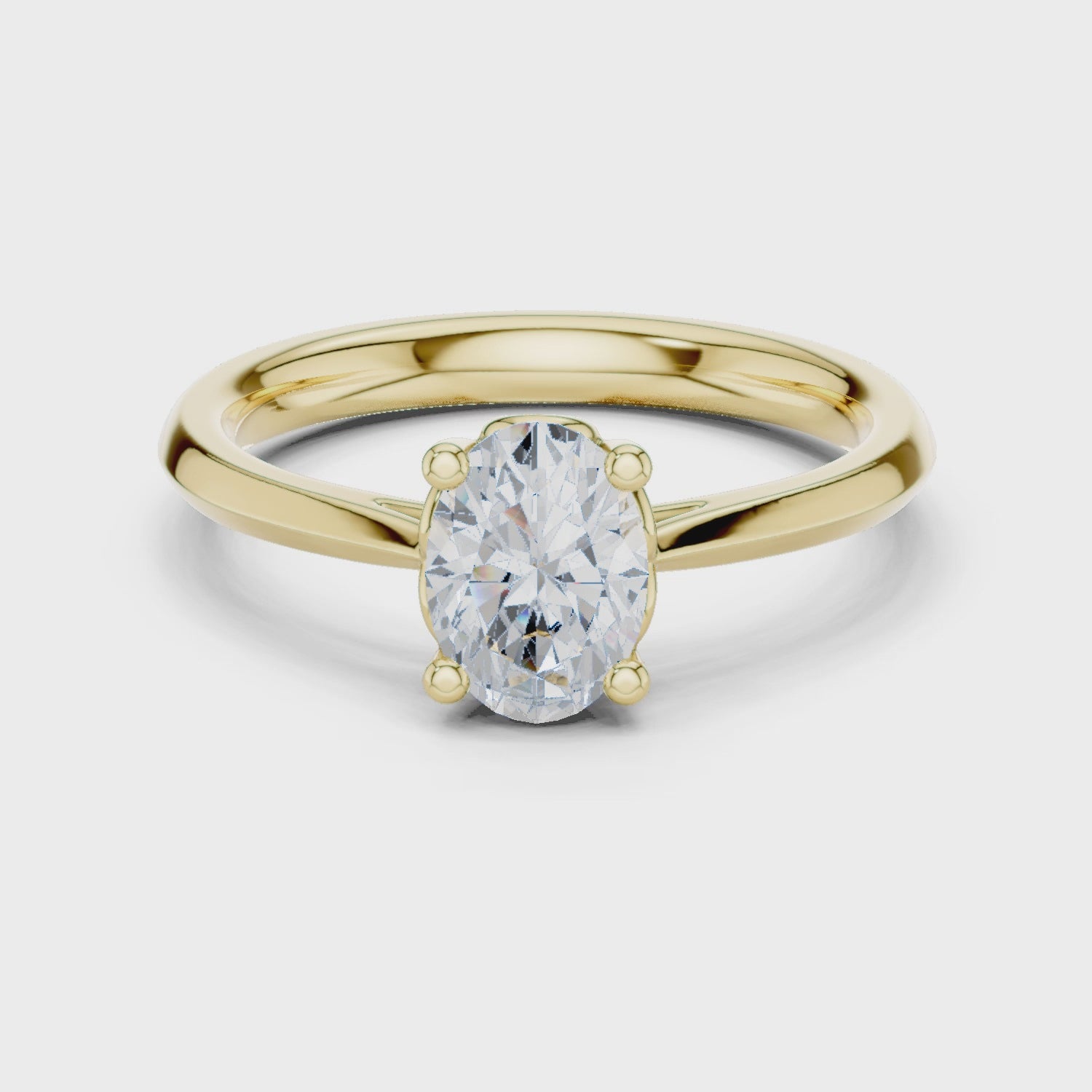 1 Carat Oval Cut Lab-Grown Diamond Engagement Ring in 14K White Gold ,VVS1 Clarity – SGL Certified