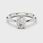 1 Carat Oval Cut Lab-Grown Diamond Engagement Ring in 14K White Gold ,VVS1 Clarity – SGL Certified