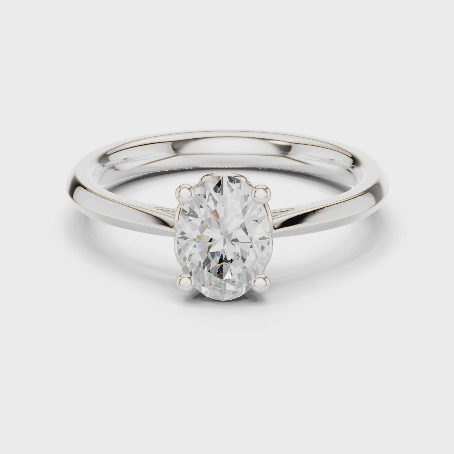 1 Carat Oval Cut Lab-Grown Diamond Engagement Ring in 14K White Gold ,VVS1 Clarity – SGL Certified