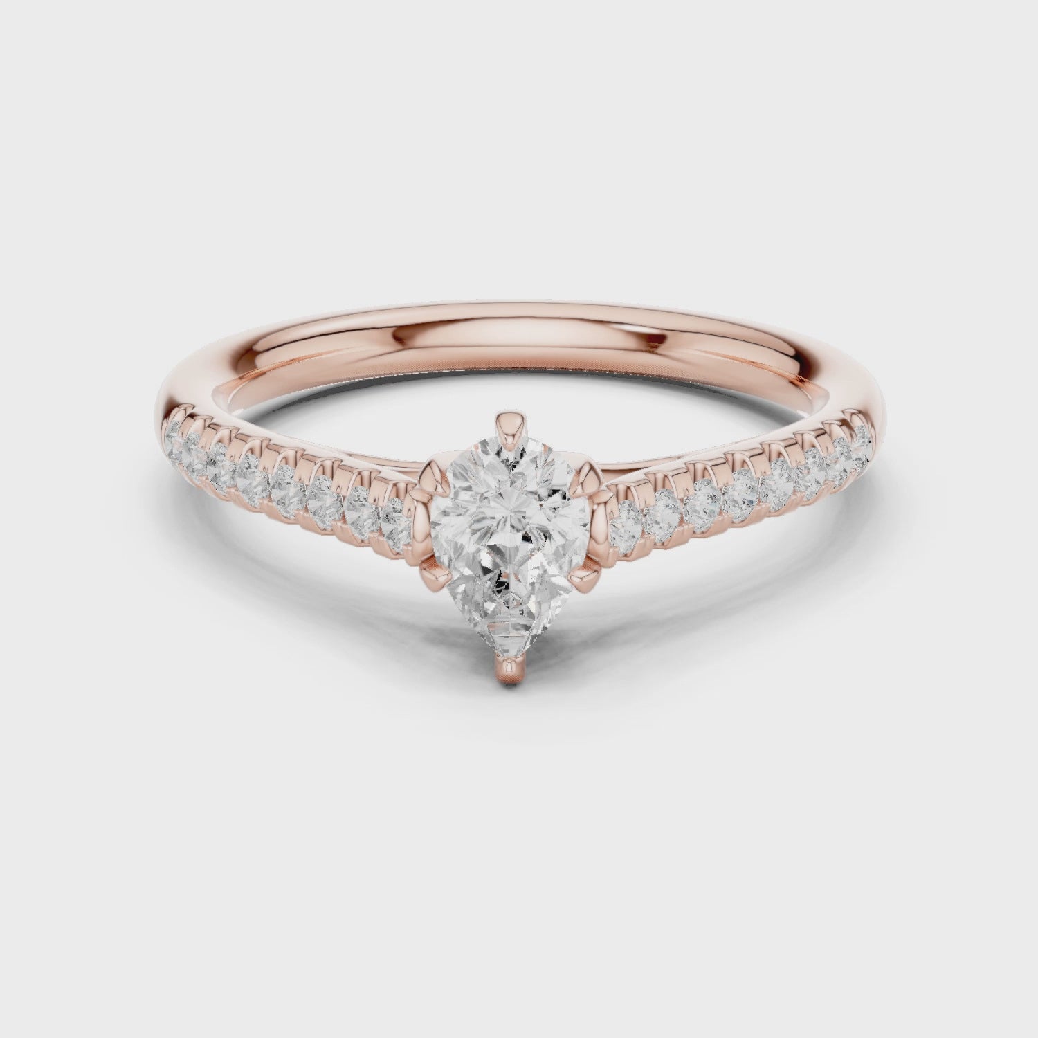 0.65 Carat Pear Cut Lab-Grown Diamond Engagement Ring