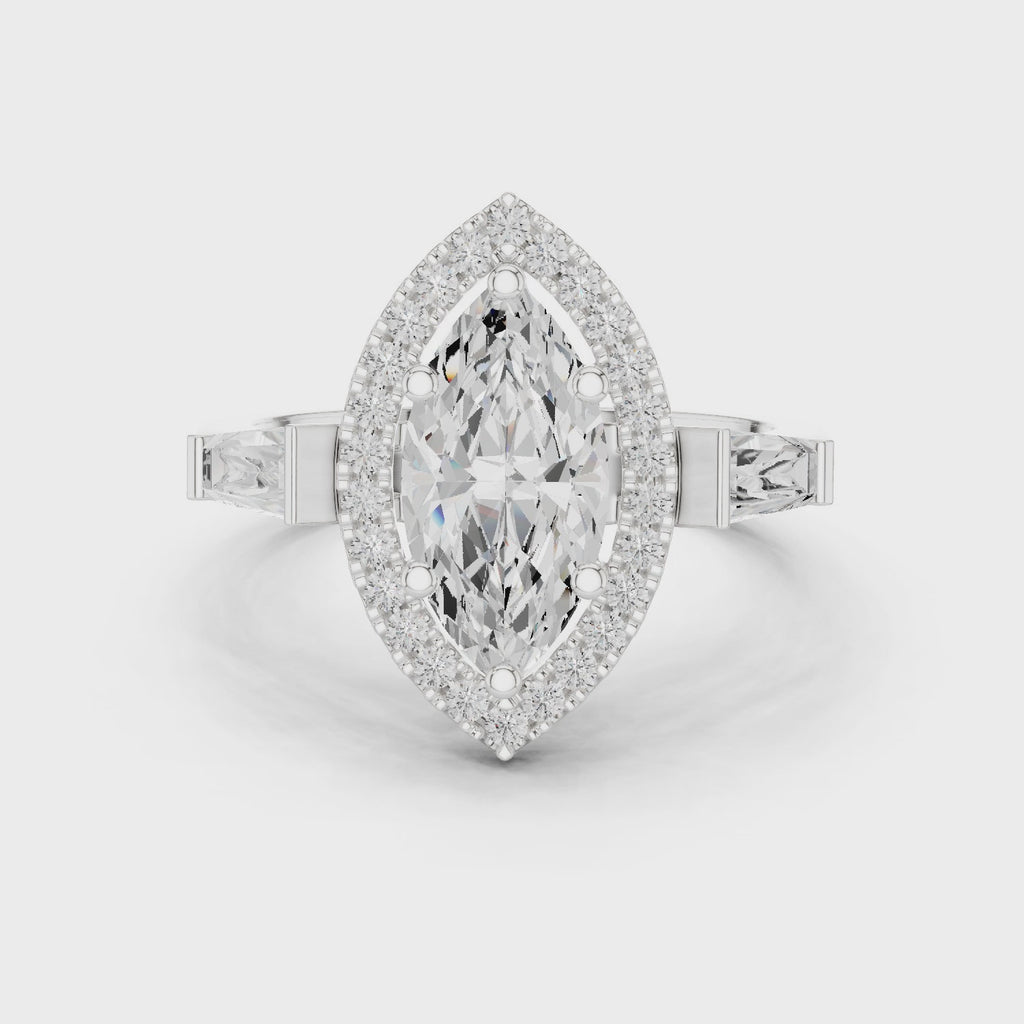 2.90 Carat Marquise Cut Lab-Grown Diamond Solitaire Ring in 14K / 18K Gold r, VVS1 Clarity – SGL Certified