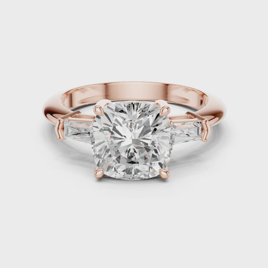 3.35 Carat Cushion Cut Lab-Grown Diamond Solitaire Ring in 14K / 18K Gold , VVS1 Clarity – SGL Certified