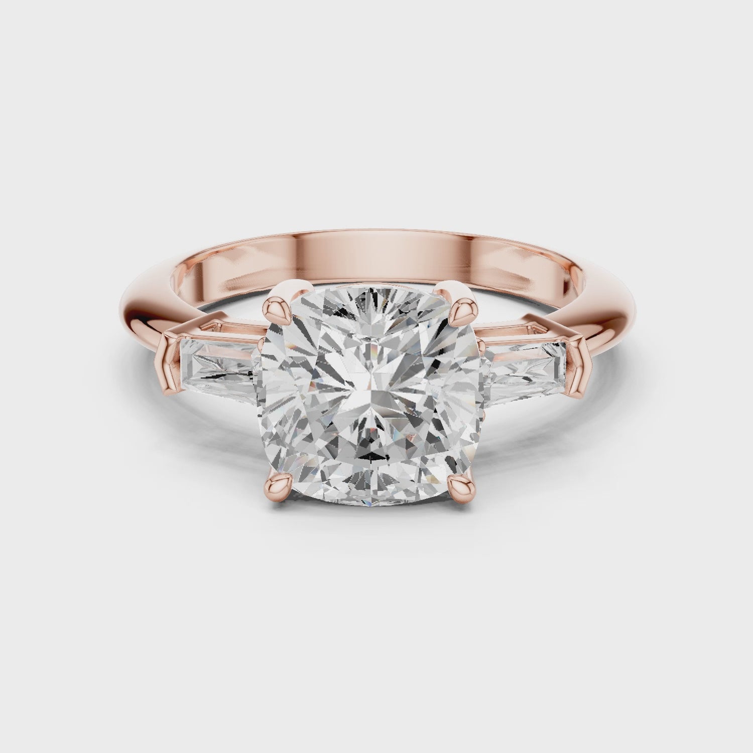3.35 Carat Cushion Cut Lab-Grown Diamond Solitaire Ring in 14K / 18K Gold , VVS1 Clarity – SGL Certified